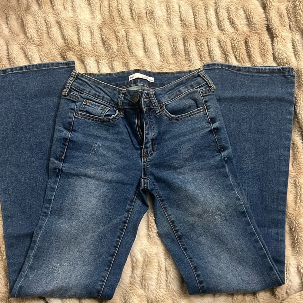 SO brand low rise boot cut size 0/24W